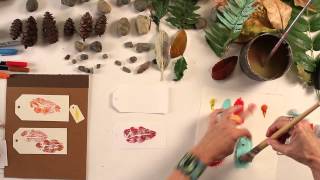 Kids Art Week 2015  Lesson 3 Leaf Printing [upl. by Akirej955]