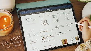 2021 Digital Planner ✍🏼 TrackReviewSet Goals  Hyperlinked Free GoodNotes Template [upl. by Frederich634]