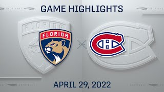 NHL HIghlights Florida Panthers vs Montreal Canadiens  April 29 2022 [upl. by Boice]