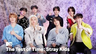 Stray Kids Take the Test of Time Challenge ⏱️ MTV [upl. by Neyrb]