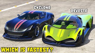 GTA 5  DEVESTE EIGHT vs COIL CYCLONE  Which is Fastest [upl. by Nanoc]