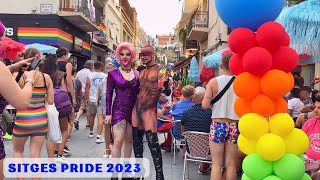 Sitges Walk on Pride Day 2023 in Barcelona Spain  Before amp After the Parade [upl. by Leiva899]