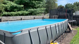 Closing and Winterizing my Intex Ultraframe Above Ground Pool [upl. by Ainig692]