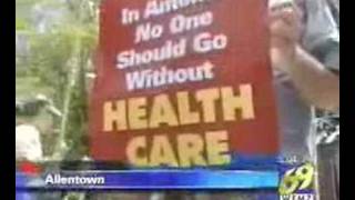 Groups Rally for SinglePayer Health Care in Allentown PA [upl. by Llertnac]