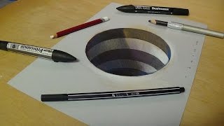 How To Draw A 3d Hole  Trick Art On Paper [upl. by Long]