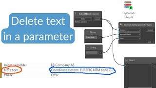 Revit dynamo Delete text or value in a specified parameter with dynamo player [upl. by Laehcim]