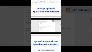 Infosys Aptitude Questions and Answers infosys aptitude [upl. by Ynitsed]