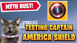 Testing Captain Americas Shield in Fortnite Can It Stop a Train Hilarious Glitch Revealed [upl. by Anelram]