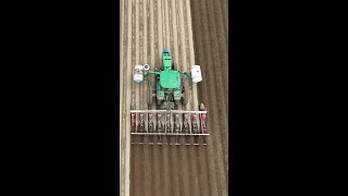 John Deere 8370R Hilling Potatoes [upl. by Drawoh616]