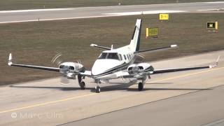 Beechcraft B60 Duke Arrival  Landing at Augsburg airport  Full HD [upl. by Jaquelin175]