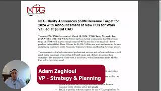 2024 Revenue Target and Share Consolidation  NTG Clarity Networks Inc [upl. by Muryh]