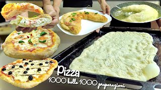 PIZZA 1000 BOLLE unico impasto 1000 preparazioni 🍕 SENZA IMPASTARE 🍕 [upl. by Eseilenna]