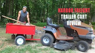 Harbor freight trailer cart review  Haul Master Trailer Cart  Mower cart from Harbor Freight [upl. by Gawlas929]