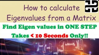 Easy method to find Eigen Values of matrices in tamil method to find Eigen Values tamil [upl. by Streeter]