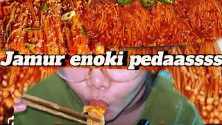 Asmr jamur enoki pedas ala korea🥵enokiasmr mukbang asmerieats asmesounds jamurenoki enoki [upl. by Thorn540]