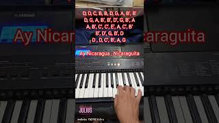 Ay Nicaragua Nicaraguita Easy Piano flauta piano tutorial cover [upl. by Maice]