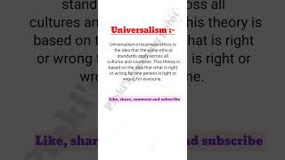 Universalism theory  Ethical theories and approaches bba trending lucknowuniversity shortsfeed [upl. by Anirac]