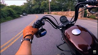 Late Afternoon Ride  Harley Davidson Sportster Iron 1200 Exhaust sound only ASMR GoPro 4K POV [upl. by Faxun817]