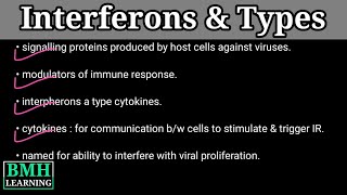 Interferons  Types Of Interferons  INF Alpha  INF Beta  INF Gamma [upl. by Anitselec]