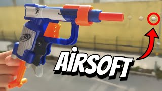 CONVERTIR UN PISTOLET NERF EN AIRSOFT [upl. by Rochkind]