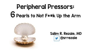 Peripheral Pressors 6 Pearls to Not Fk Up the Arm [upl. by Molahs]