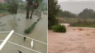 Sicilia la furia dell’uragano Apollo a Siracusa le strade allagate [upl. by Llyrat]