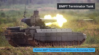 Russian BMPT Terminator Tank Action on the Combat Field [upl. by Akkim]