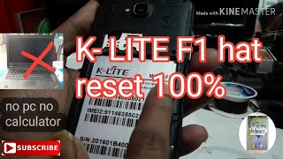 K LITE F1 Hat reset [upl. by Kakalina656]