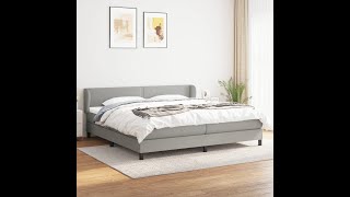 Boxspring met matras stof lichtgrijs 200x200 cm [upl. by Enad]