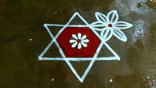 Krishna jayanthi star kolam🌹vilakku kolam with dots🌹padi kolam new designs🌹new rangoli designs 2023 [upl. by Asiret]