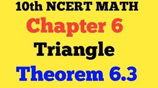 10th NCERT MATH  Chapter 6  Triangle  Theorem 63  Exercise 63  by story of mathematics [upl. by Eetsirhc841]