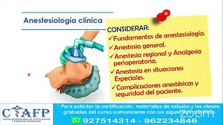 CURSO ANESTESIOLOGÍA CLÍNICA [upl. by Stier821]