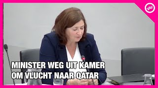 Minister GAAT WEG UIT KAMER om VLUCHT NAAR QATAR te halen [upl. by Tareyn158]