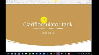 design of sedimentation tank clariflocculation tank  solved example [upl. by Aloisius]