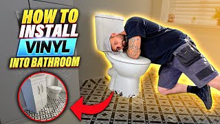 How To Install Sheet Vinyl Lino Flooring In A Bathroom  Easy Step By Step DIY Guide [upl. by Ailatan]