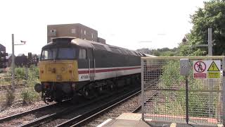 70000 quotBritanniaquot and Intercity livery 47828 passes Rochester to Dover Priory [upl. by Korney528]