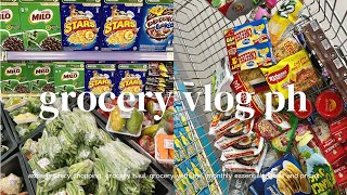 GROCERY VLOG PH 🍡 realistic grocery shopping monthly essentials life in MNL asmr grocery with me [upl. by Rabi]