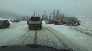 I70 through Granby over Berthoud pass Storm clouds on Berthoud March 31 2023 [upl. by Dowski]