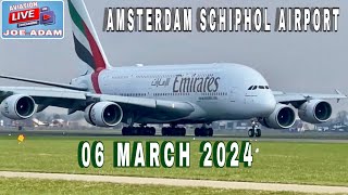 Amsterdam Schiphol Airport Live  Awaiting Arrival of A380 [upl. by Latton]