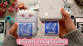 Mini Thermal Printer Comparison  Phomemo vs Cat printer 200 dpi vs 300 dpi  no ink stickers [upl. by Fleur]