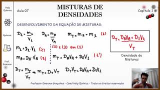 AULA 07  MISTURAS DE DENSIDADES  HELP QUÍMICA [upl. by Eitsyrhc]