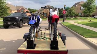 Recessed wheel chocks installed on Harbor Freight folding trailer for dirt bikes DIY [upl. by Suirauqram]