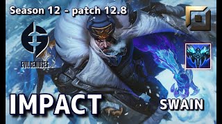 【KRサーバーP1】EG Impact スウェインSwain VS G2 Targamas ヨネYone TOP  Patch128 KR Ranked【LoLMSI】 [upl. by Roban]