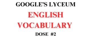 English Vocabulary Dose 2 [upl. by Dviad]