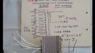 12V 10 AMP Battery Charger Transformer With Adjustable AMP Winding Easy At Home YT44 [upl. by Monarski223]