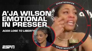 Aja Wilson emotional in press conference after loss 🗣️ I just LOVE my teammates  SportsCenter [upl. by Aiyekal]