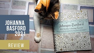 Johanna Basford 2021 Weekly Coloring Planner English edition  Review and flip through [upl. by Necyrb3]