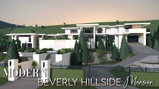 Bloxburg Modern Beverly Hillside Mansion Exterior  14M 🏘️ [upl. by Aserehs]