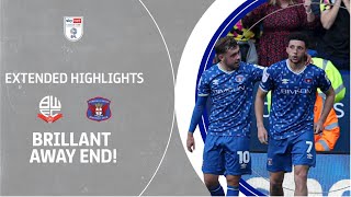 BRILLIANT AWAY END  Bolton Wanderers v Carlisle United extended highlights [upl. by Zach864]