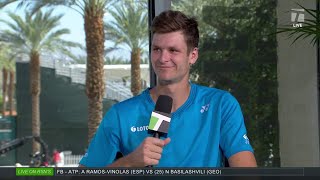 Hubert Hurkacz 2021 Indian Wells Fourth Round Win Interview [upl. by Elocon695]